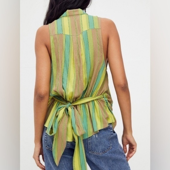 Free People Mackenzie Wrap Button-up Top wrap tie waist size XS - Picture 2 of 11